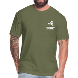 845 Subie White Font Fitted Cotton/Poly T-Shirt by Next Level - heather military green