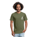 845 Subie White Font Fitted Cotton/Poly T-Shirt by Next Level - heather military green