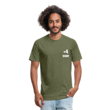 845 Subie White Font Fitted Cotton/Poly T-Shirt by Next Level - heather military green