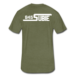 845 Subie White Font Fitted Cotton/Poly T-Shirt by Next Level - heather military green