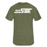 845 Subie White Font Fitted Cotton/Poly T-Shirt by Next Level - heather military green