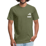 845 Subie White Font Fitted Cotton/Poly T-Shirt by Next Level - heather military green