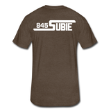 845 Subie White Font Fitted Cotton/Poly T-Shirt by Next Level - heather espresso
