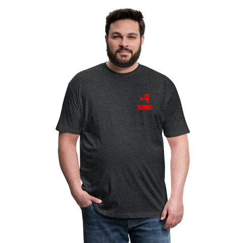 845 Subie Red Font Fitted Cotton/Poly T-Shirt by Next Level - heather black