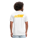 845 Subie Gold Font Fitted Cotton/Poly T-Shirt by Next Level - white