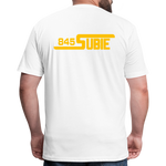 845 Subie Gold Font Fitted Cotton/Poly T-Shirt by Next Level - white