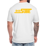 845 Subie Gold Font Fitted Cotton/Poly T-Shirt by Next Level - white