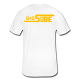 845 Subie Gold Font Fitted Cotton/Poly T-Shirt by Next Level - white