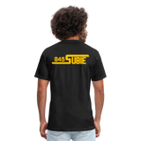 845 Subie Gold Font Fitted Cotton/Poly T-Shirt by Next Level - black
