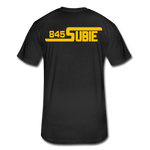845 Subie Gold Font Fitted Cotton/Poly T-Shirt by Next Level - black