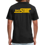 845 Subie Gold Font Fitted Cotton/Poly T-Shirt by Next Level - black