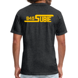 845 Subie Gold Font Fitted Cotton/Poly T-Shirt by Next Level - heather black