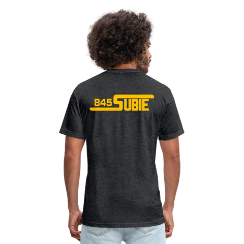 845 Subie Gold Font Fitted Cotton/Poly T-Shirt by Next Level - heather black