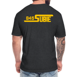 845 Subie Gold Font Fitted Cotton/Poly T-Shirt by Next Level - heather black