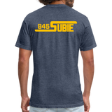 845 Subie Gold Font Fitted Cotton/Poly T-Shirt by Next Level - heather navy