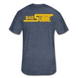 845 Subie Gold Font Fitted Cotton/Poly T-Shirt by Next Level - heather navy