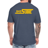 845 Subie Gold Font Fitted Cotton/Poly T-Shirt by Next Level - heather navy