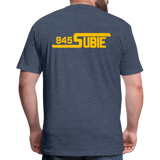 845 Subie Gold Font Fitted Cotton/Poly T-Shirt by Next Level - heather navy