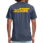 845 Subie Gold Font Fitted Cotton/Poly T-Shirt by Next Level - heather navy