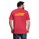 845 Subie Gold Font Fitted Cotton/Poly T-Shirt by Next Level - heather red