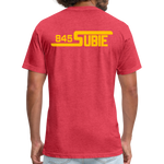 845 Subie Gold Font Fitted Cotton/Poly T-Shirt by Next Level - heather red