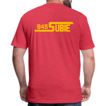 845 Subie Gold Font Fitted Cotton/Poly T-Shirt by Next Level - heather red