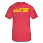 845 Subie Gold Font Fitted Cotton/Poly T-Shirt by Next Level - heather red