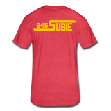 845 Subie Gold Font Fitted Cotton/Poly T-Shirt by Next Level - heather red