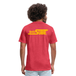 845 Subie Gold Font Fitted Cotton/Poly T-Shirt by Next Level - heather red