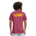 845 Subie Gold Font Fitted Cotton/Poly T-Shirt by Next Level - heather burgundy