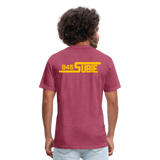 845 Subie Gold Font Fitted Cotton/Poly T-Shirt by Next Level - heather burgundy