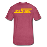 845 Subie Gold Font Fitted Cotton/Poly T-Shirt by Next Level - heather burgundy