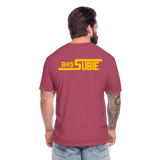 845 Subie Gold Font Fitted Cotton/Poly T-Shirt by Next Level - heather burgundy
