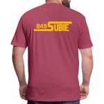 845 Subie Gold Font Fitted Cotton/Poly T-Shirt by Next Level - heather burgundy