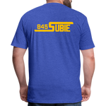 845 Subie Gold Font Fitted Cotton/Poly T-Shirt by Next Level - heather royal