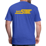 845 Subie Gold Font Fitted Cotton/Poly T-Shirt by Next Level - heather royal