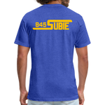 845 Subie Gold Font Fitted Cotton/Poly T-Shirt by Next Level - heather royal