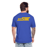845 Subie Gold Font Fitted Cotton/Poly T-Shirt by Next Level - heather royal