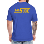 845 Subie Gold Font Fitted Cotton/Poly T-Shirt by Next Level - heather royal