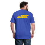 845 Subie Gold Font Fitted Cotton/Poly T-Shirt by Next Level - heather royal