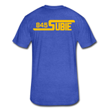 845 Subie Gold Font Fitted Cotton/Poly T-Shirt by Next Level - heather royal