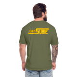 845 Subie Gold Font Fitted Cotton/Poly T-Shirt by Next Level - heather military green