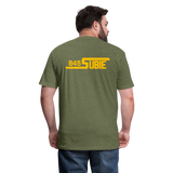 845 Subie Gold Font Fitted Cotton/Poly T-Shirt by Next Level - heather military green