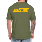 845 Subie Gold Font Fitted Cotton/Poly T-Shirt by Next Level - heather military green
