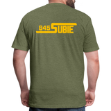 845 Subie Gold Font Fitted Cotton/Poly T-Shirt by Next Level - heather military green