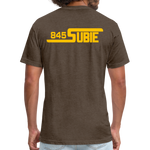 845 Subie Gold Font Fitted Cotton/Poly T-Shirt by Next Level - heather espresso