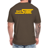 845 Subie Gold Font Fitted Cotton/Poly T-Shirt by Next Level - heather espresso