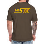 845 Subie Gold Font Fitted Cotton/Poly T-Shirt by Next Level - heather espresso