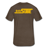 845 Subie Gold Font Fitted Cotton/Poly T-Shirt by Next Level - heather espresso