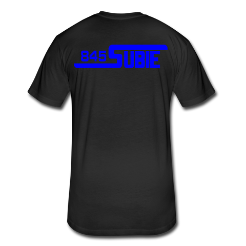 845 Subie Blue Font Fitted Cotton/Poly T-Shirt by Next Level - black